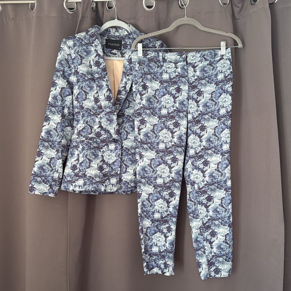 Wildfang floral suit: jacket and pants.